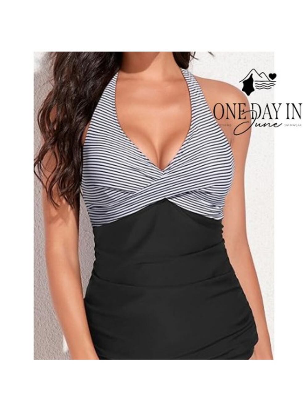 Tempt Me Cross Front Halter Tankini Top Size XL
